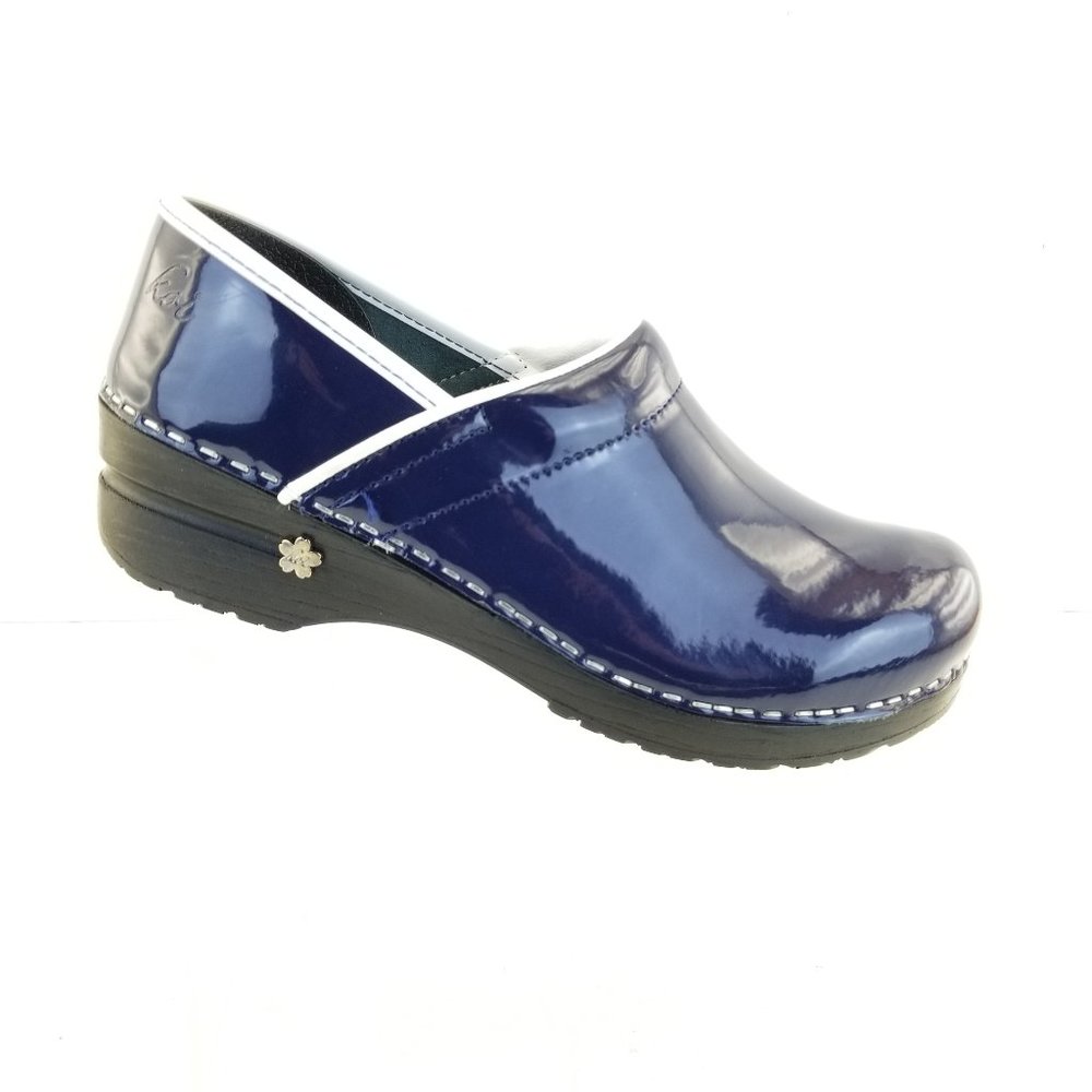 Koi by Sanita Clogs/Mules  Blue with white trim